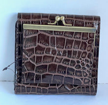 Load image into Gallery viewer, Patricia Nash Wallet Womens RFID Bifold ID Reiti Croc Embossed Brown Leather