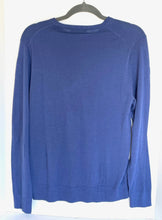 Load image into Gallery viewer, Patrick Assaraf Sweater Mens Medium Blue Crew Neck Fine Gauge Merino Wool