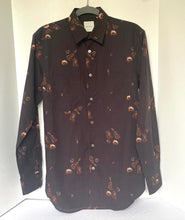 Load image into Gallery viewer, Paul Smith Dress Shirt Mens Small Brown Long Sleeve Button-Down Guitar Folk Cotton