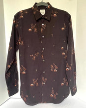 Load image into Gallery viewer, Paul Smith Dress Shirt Mens Small Brown Long Sleeve Button-Down Guitar Folk Cotton