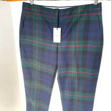 Load image into Gallery viewer, Paul Smith Wool Tartan Pant Womens 10US 46IT Blue Green Tapered Slim Tailored