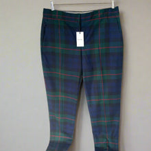 Load image into Gallery viewer, Paul Smith Wool Tartan Pant Womens 10US 46IT Blue Green Tapered Slim Tailored