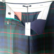 Load image into Gallery viewer, Paul Smith Wool Tartan Pant Womens 10US 46IT Blue Green Tapered Slim Tailored