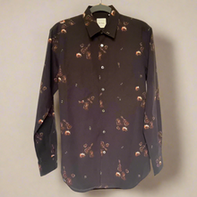 Load image into Gallery viewer, Paul Smith Dress Shirt Mens Small Brown Long Sleeve Button-Down Guitar Folk Cotton