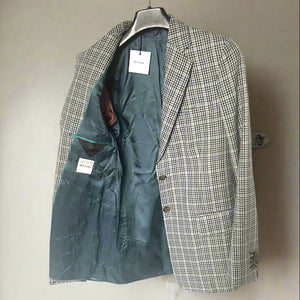 Paul Smith Single Breasted Wool Silk Blazer Womens Blue Plaid Jacket Italian