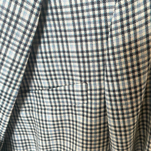 Paul Smith Single Breasted Wool Silk Blazer Womens Blue Plaid Jacket Italian
