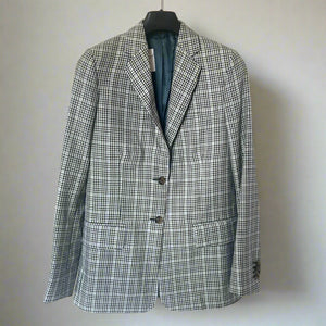 Paul Smith Single Breasted Wool Silk Blazer Womens Blue Plaid Jacket Italian