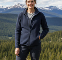 Load image into Gallery viewer, Peak_Performance_Pile_Zip_Jacket_Womens_Medium_Blue_Fleece_Two_Way_Zip