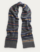 Load image into Gallery viewer, Knitted scarf with a pattern on a white background