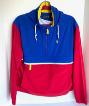 Load image into Gallery viewer, Polo Ralph Lauren Half-Zip Hybrid Jacket Men Medium Colorblock Hood Shell Pullover