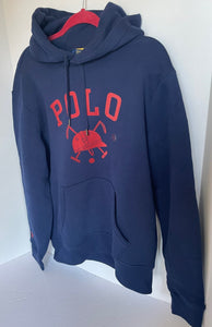 Polo Ralph Lauren Hoodie Sweater Mens Blue Helmet Mallet Logo Sweatshirt
