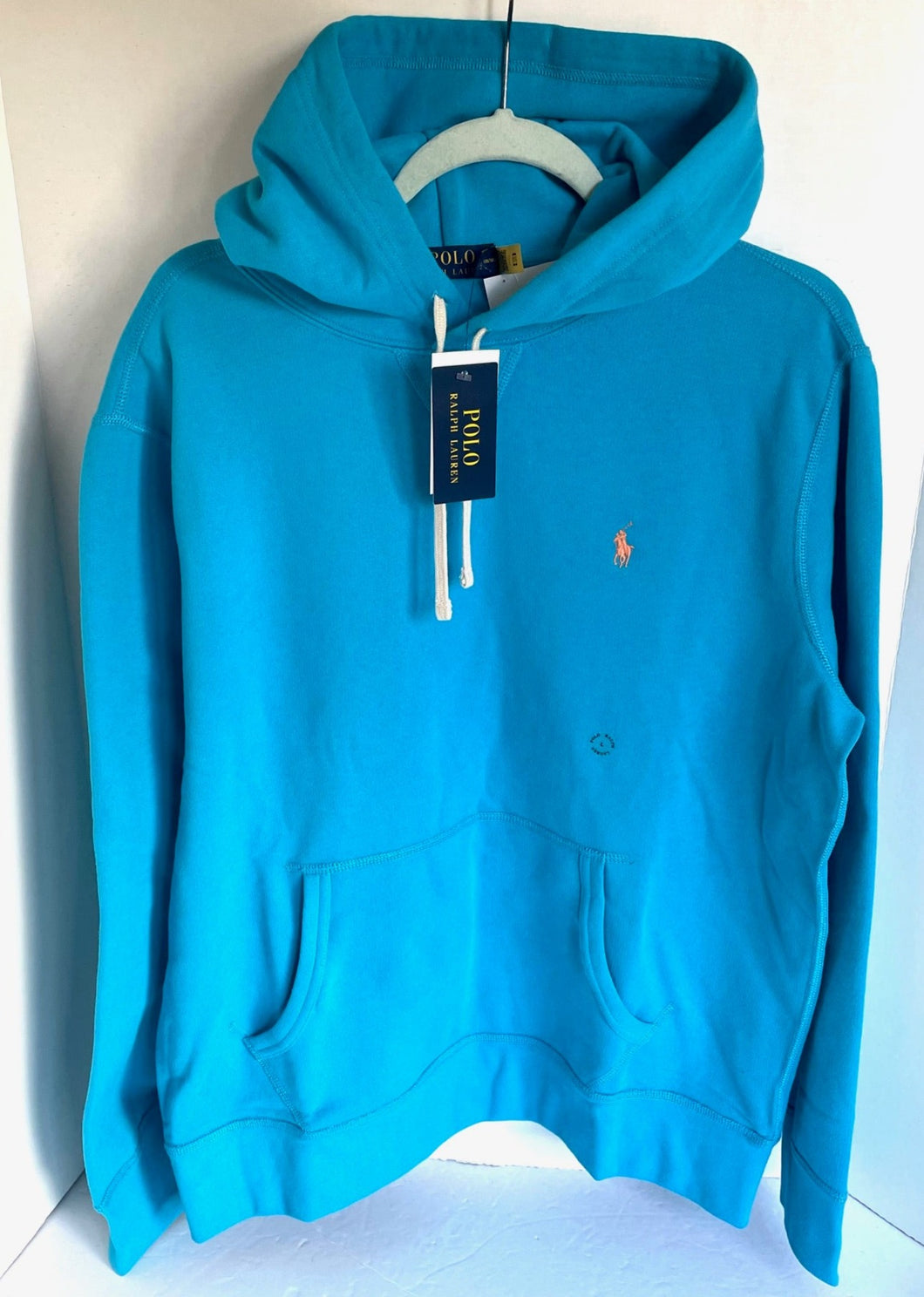 Polo Ralph Lauren Hoodie Sweater Mens Blue Sweatshirt Pony Drawstring