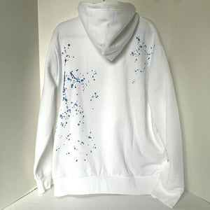 PoloRalphLaurenHoodieSweaterMensXLWhitePonyPaintSplatterSweatshirt