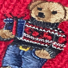 Load image into Gallery viewer, Polo Ralph Lauren Polo Wool Blend Scarf Red Bear Motif Long Ribbed Winter