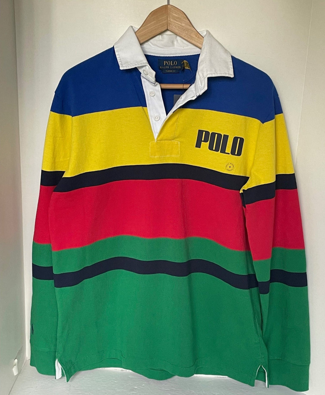 Polo Ralph Lauren Rugby Shirt Mens Stripe Logo Classic Jersey Long Sleeve