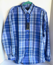 Load image into Gallery viewer, Polo Ralph Lauren Shirt Mens Large Blue Plaid Performance Stretch Button Down