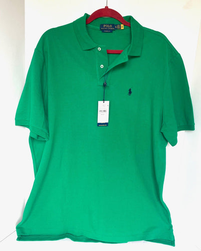 Polo Ralph Lauren Shirt Mens XL Green Short Sleeve Cotton Mesh Lightweight