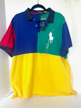 Load image into Gallery viewer, Polo Ralph Lauren Shirt Mens XXL Colorblock Big Pony Mesh Slim Fit Blue Green