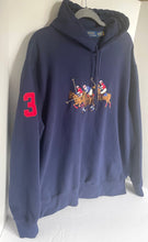 Load image into Gallery viewer, Polo Ralph Lauren Sweater Mens 2XL XXL Equestrian Triple Pony Hoodie Navy