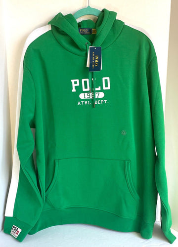 Polo Ralph Lauren Sweater Mens Extra Large XL Green Hoodie 1967 Athletic Dept