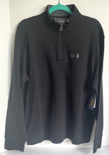Load image into Gallery viewer, Polo Ralph Lauren Sweater Mens Large Black Quarter Zip Pullover Cotton Jersey