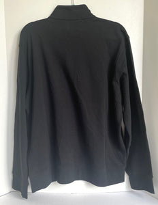 Polo Ralph Lauren Sweater Mens Large Black Quarter Zip Pullover Cotton Jersey