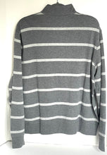 Load image into Gallery viewer, Polo Ralph Lauren Sweater Mens Large Gray Quarter Zip Striped Pullover Jersey