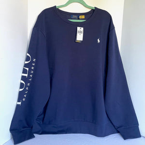 Polo Ralph Lauren Sweatshirt Mens XXL Blue Logo Embroidered Cotton Fleece