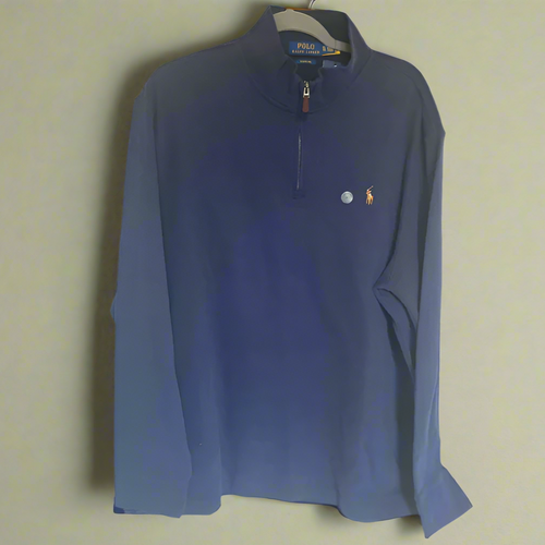 Polo Ralph Lauren Quarter Zip Pony Sweater Mens XL Bue Pullover Cotton Classic
