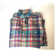Load image into Gallery viewer, Plaid shirt with Polo Ralph Lauren tag on a white background