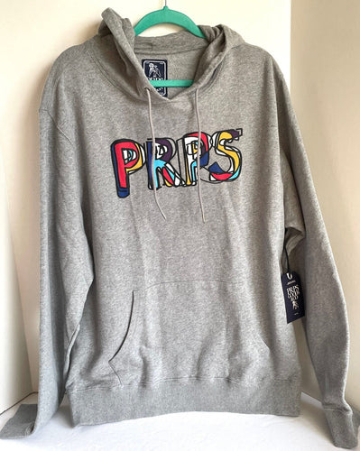 Prps Sweater Mens 2XL XXL Gray Hoodie Sweatshirt Pullover Graphic Pockets