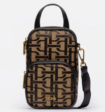 Load image into Gallery viewer, Prune Crossbody Phone Womens Brown Top Handle Bag Jacquard Zipper