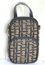 Load image into Gallery viewer, Prune Crossbody Phone Womens Brown Top Handle Bag Jacquard Zipper