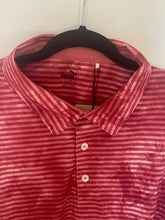 Load image into Gallery viewer, Puma Golf Polo Shirt Mens XXL Pink Cloudspun Dye Stripe Wicking UV Stretch