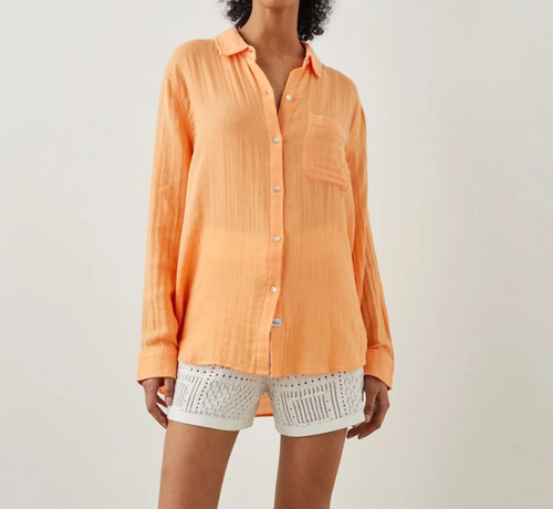 RAILS Ellis Button-front Shirt Womens XL Cotton Gauze Long Sleeve Lightweight