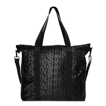 Load image into Gallery viewer, RAINS Large Waterproof Tote Bag Black Monogram Crossbody Commuter Shopper