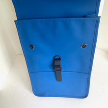 Load image into Gallery viewer, RAINS Mini Backpack Waterproof Blue Laptop Sleeve Vegan Adjustable Unisex