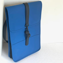 Load image into Gallery viewer, RAINS Mini Backpack Waterproof Blue Laptop Sleeve Vegan Adjustable Unisex