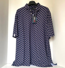 Load image into Gallery viewer, RLX Polo Golf Airflow Polo Shirt Men’s XL Blue Navy Cars Print Short Sleeve Classic Fit