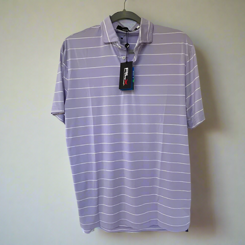 RLX_Polo_Ralph_Lauren_Polo_Golf_Shirt_Medium_Purple_Stripe_Short_Sleeve_Wicking