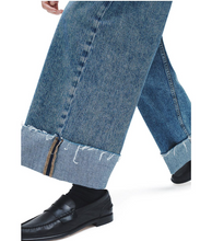 Load image into Gallery viewer, Rag Bone Sofie Crop Wide Leg Jeans Fold Over Hem Fray Womens 26 Blue High Rise
