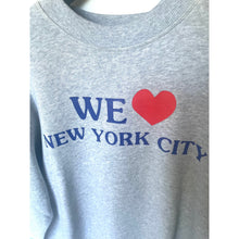 Load image into Gallery viewer, Gray sweatshirt with 'WE LOVE NEW YORK CITY' text and red heart on a white background