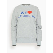 Load image into Gallery viewer, Gray sweatshirt with 'WE LOVE NEW YORK CITY' text on a white background