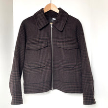 Load image into Gallery viewer, Rails Cheyenne Zip Jacket Womens S Brown Houndstooth Wool Blend Espresso