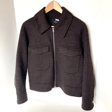 Load image into Gallery viewer, Rails Cheyenne Zip Jacket Womens S Brown Houndstooth Wool Blend Espresso
