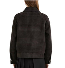 Load image into Gallery viewer, Rails Cheyenne Zip Jacket Womens S Brown Houndstooth Wool Blend Espresso