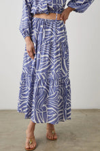 Load image into Gallery viewer, Rails Mary Skirt Small Blue Aline Cotton Midi Lightweight Abstract Island Waves