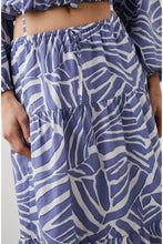 Load image into Gallery viewer, Rails Mary Skirt Small Blue Aline Cotton Midi Lightweight Abstract Island Waves