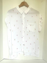 Load image into Gallery viewer, Rails Whitney Shirt Womens White Linen Short Sleeve Button Cocktail motif