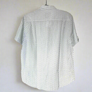 Rails Carson Diamond Geo Linen Blend Shirt Mens Large White Short Sleeve Light